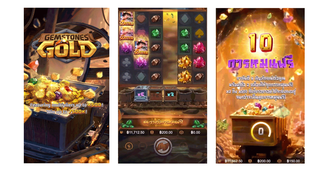 รีวิวเกมสล็อต Gemstones Gold